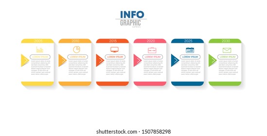 vector illustration Infographic design template with icons and 6 options or steps. Can be used for process, presentations, layout, banner,info graph.