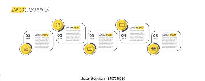 vector illustration Infographic design template with icons and 5 options or steps. Can be used for process, presentations, layout, banner,info graph.