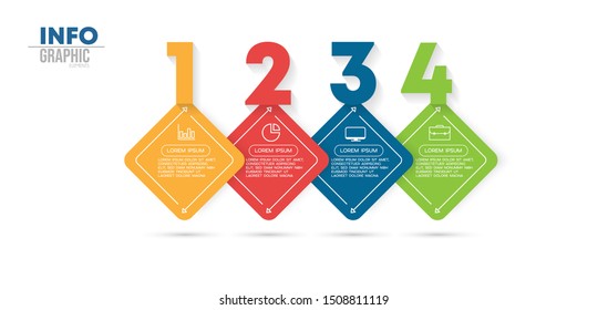 vector illustration Infographic design template with icons and 4 options or steps.  