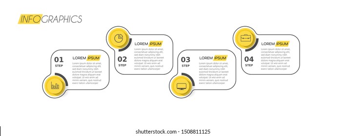 vector illustration Infographic design template with icons and 4 options or steps. 