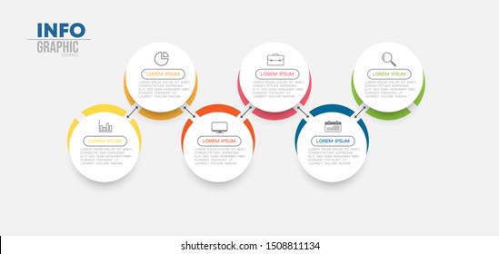 vector illustration Infographic design template with icons and 6 options or steps.  