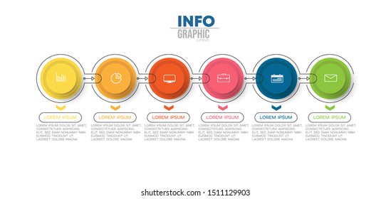 vector illustration Infographic design template with icons and 6 options or steps. Can be used for process, presentations, layout, banner,info graph.