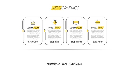 vector illustration Infographic design template with icons and 4 options or steps. Can be used for process, presentations, layout, banner,info graph.