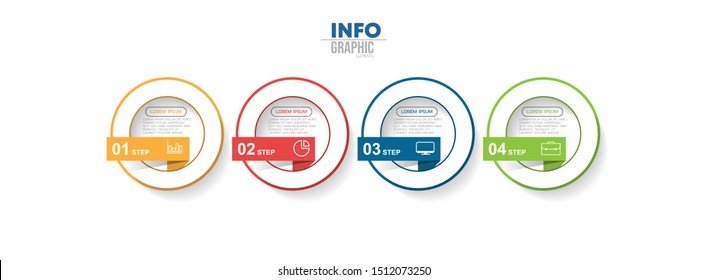 vector illustration Infographic design template with icons and 4 options or steps. Can be used for process, presentations, layout, banner,info graph.
