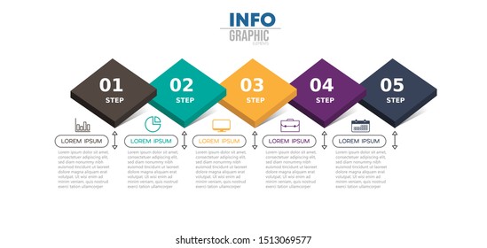 vector illustration Infographic design template with icons and 5 options or steps. Can be used for process, presentations, layout, banner,info graph.