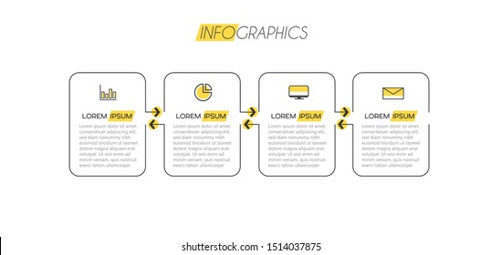 vector illustration Infographic design template with icons and 4 options or steps. Can be used for process, presentations, layout, banner,info graph.