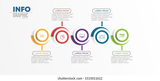 vector illustration Infographic design template with icons and 5 options or steps. Can be used for process, presentations, layout, banner,info graph.