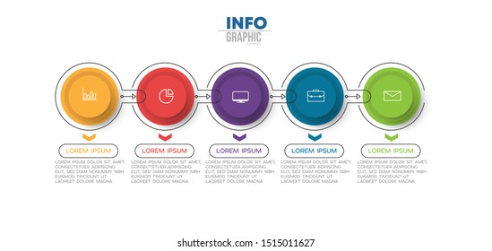 vector illustration Infographic design template with icons and 5 options or steps. Can be used for process, presentations, layout, banner,info graph.