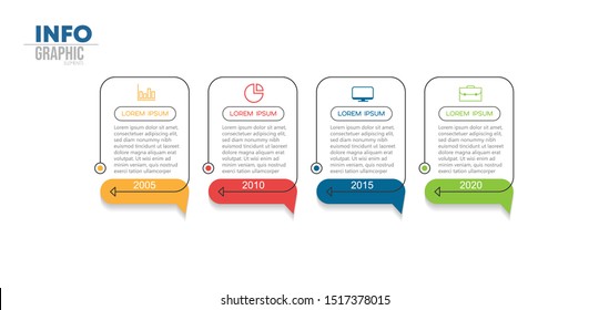 vector illustration Infographic design template with icons and 4 options or steps. Can be used for process, presentations, layout, banner,info graph.