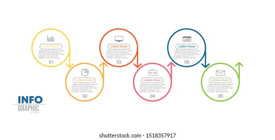 vector illustration Infographic design template with icons and 6 options or steps. Can be used for process, presentations, layout, banner,info graph.