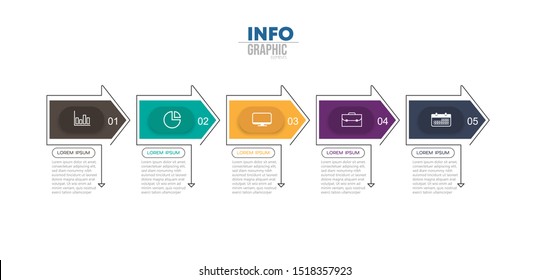 vector illustration Infographic design template with icons and 5 options or steps. Can be used for process, presentations, layout, banner,info graph.