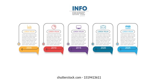 vector illustration Infographic design template with icons and 5 options or steps. Can be used for process, presentations, layout, banner,info graph.