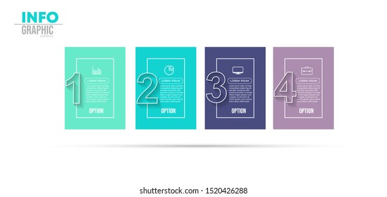 vector illustration Infographic design template with icons and 4 options or steps. Can be used for process, presentations, layout, banner,info graph.