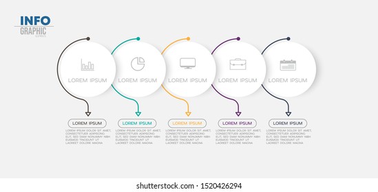 vector illustration Infographic design template with icons and 5 options or steps. Can be used for process, presentations, layout, banner,info graph.