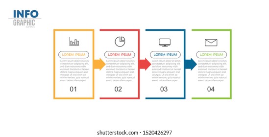 vector illustration Infographic design template with icons and 4 options or steps. Can be used for process, presentations, layout, banner,info graph.