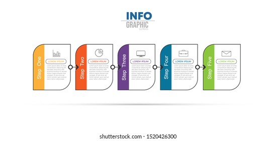 vector illustration Infographic design template with icons and 5 options or steps. Can be used for process, presentations, layout, banner,info graph.