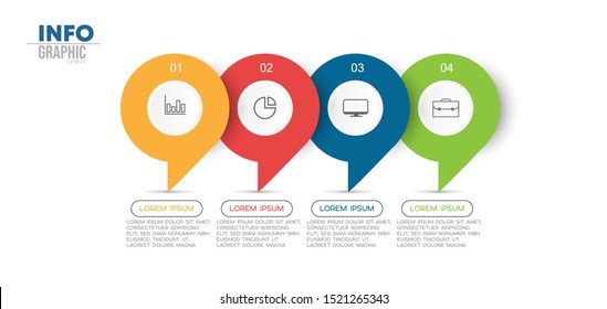 vector illustration Infographic design template with icons and 4 options or steps. Can be used for process, presentations, layout, banner,info graph.