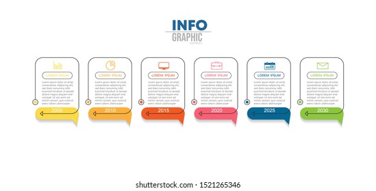 vector illustration Infographic design template with icons and 6 options or steps. Can be used for process, presentations, layout, banner,info graph.