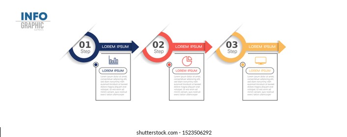 vector illustration Infographic design template with icons and 3 options or steps. Can be used for process, presentations, layout, banner,info graph.