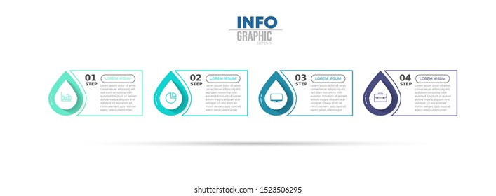 vector illustration Infographic design template with icons and 4 options or steps. Can be used for process, presentations, layout, banner,info graph.