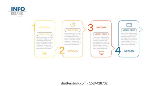 vector illustration Infographic design template with icons and 4 options or steps. Can be used for process, presentations, layout, banner,info graph.