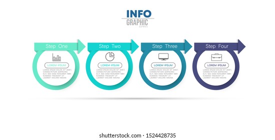 vector illustration Infographic design template with icons and 4 options or steps. Can be used for process, presentations, layout, banner,info graph.