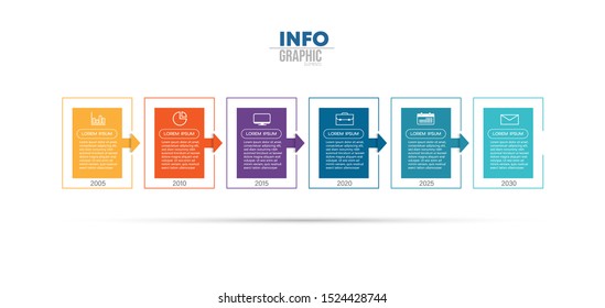 vector illustration Infographic design template with icons and 6 options or steps. Can be used for process, presentations, layout, banner,info graph.