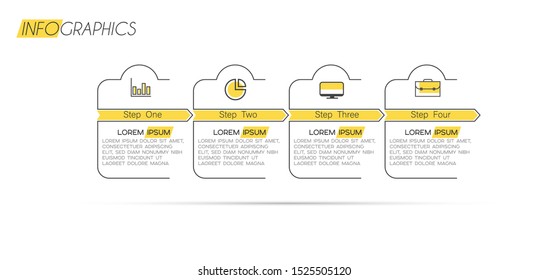 vector illustration Infographic design template with icons and 4 options or steps. Can be used for process, presentations, layout, banner,info graph.
