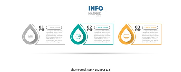 vector illustration Infographic design template with icons and 3 options or steps. Can be used for process, presentations, layout, banner,info graph.