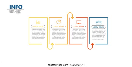vector illustration Infographic design template with icons and 4 options or steps. Can be used for process, presentations, layout, banner,info graph.