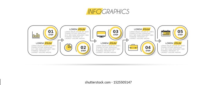 vector illustration Infographic design template with icons and 5 options or steps. Can be used for process, presentations, layout, banner,info graph.