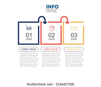vector illustration Infographic design template with icons and 3 options or steps. Can be used for process, presentations, layout, banner,info graph.