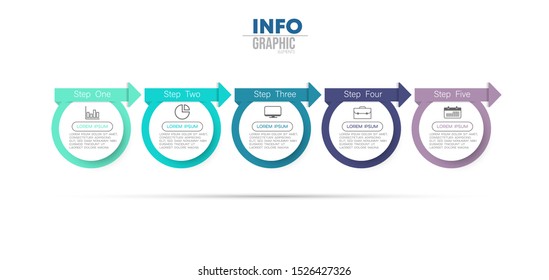 vector illustration Infographic design template with icons and 5 options or steps. Can be used for process, presentations, layout, banner,info graph.