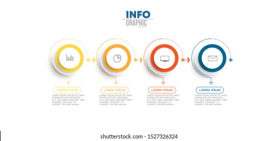 vector illustration Infographic design template with icons and 4 options or steps. Can be used for process, presentations, layout, banner,info graph.