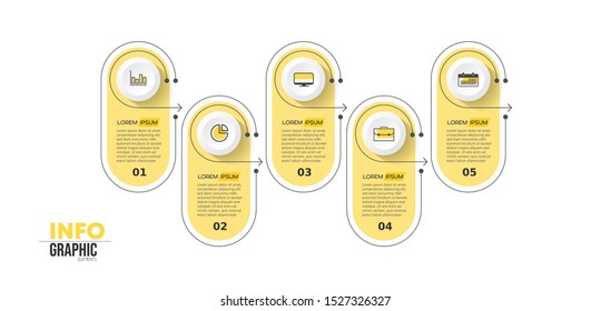 vector illustration Infographic design template with icons and 5 options or steps. Can be used for process, presentations, layout, banner,info graph.