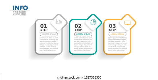 vector illustration Infographic design template with icons and 3 options or steps. Can be used for process, presentations, layout, banner,info graph.