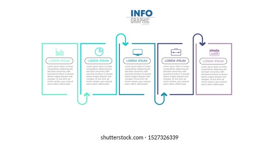 vector illustration Infographic design template with icons and 5 options or steps. Can be used for process, presentations, layout, banner,info graph.