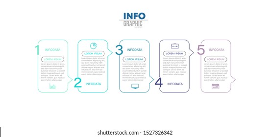 vector illustration Infographic design template with icons and 5 options or steps. Can be used for process, presentations, layout, banner,info graph.