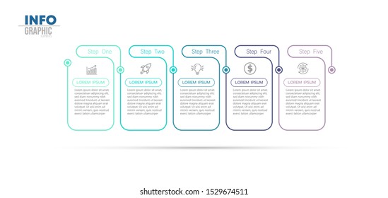 vector illustration Infographic design template with icons and 5 options or steps. Can be used for process, presentations, layout, banner, infographic.