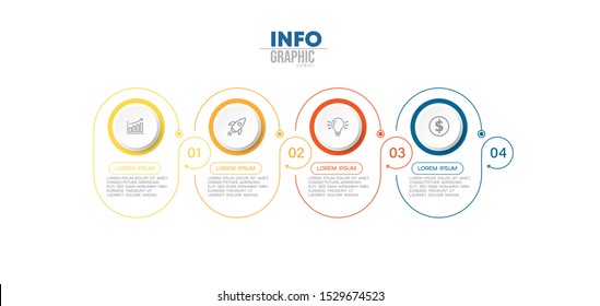 vector illustration Infographic design template with icons and 4 options or steps. Can be used for process, presentations, layout, banner, infographic.