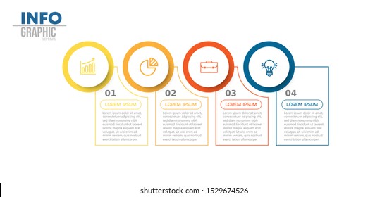 vector illustration Infographic design template with icons and 4 options or steps. Can be used for process, presentations, layout, banner, infographic.