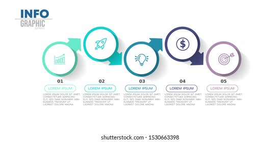 vector illustration Infographic design template with icons and 5 options or steps. Can be used for process, presentations, layout, banner,info graph.