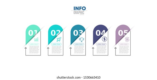 vector illustration Infographic design template with icons and 5 options or steps. Can be used for process, presentations, layout, banner,info graph.