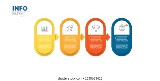 vector illustration Infographic design template with icons and 4 options or steps. Can be used for process, presentations, layout, banner,info graph.