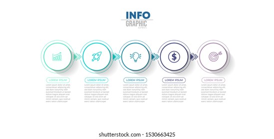 vector illustration Infographic design template with icons and 5 options or steps. Can be used for process, presentations, layout, banner,info graph.
