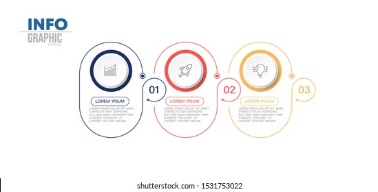 vector illustration Infographic design template with icons and 3 options or steps. Can be used for process, presentations, layout, banner,info graph.