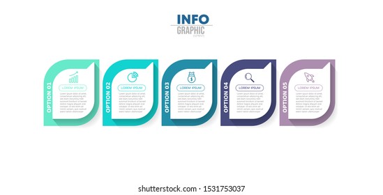 vector illustration Infographic design template with icons and 5 options or steps. Can be used for process, presentations, layout, banner,info graph.
