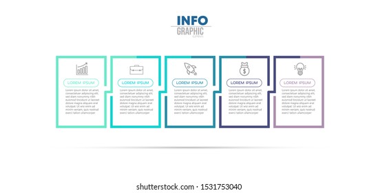 vector illustration Infographic design template with icons and 5 options or steps. Can be used for process, presentations, layout, banner,info graph.