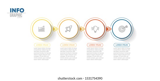 vector illustration Infographic design template with icons and 4 options or steps. Can be used for process, presentations, layout, banner,info graph.