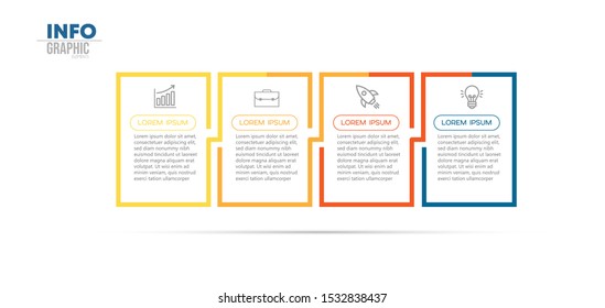 vector illustration Infographic design template with icons and 4 options or steps. Can be used for process, presentations, layout, banner,info graph.
